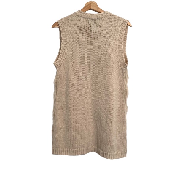 POTTER’S POT NWT Faux Fur Cardigan Vest in Taupe, Size Medium - Picture 2 of 9